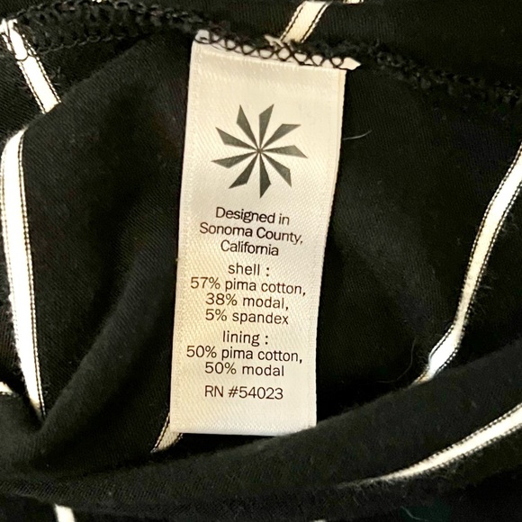 Athleta Balboa Island x ATHLETA Midi Dress size Large Black/White Stripe - Picture 6 of 8